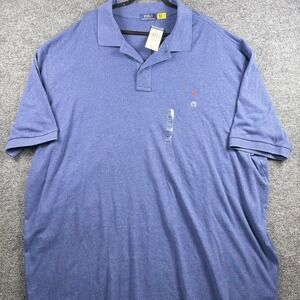 Polo Ralph Lauren Polo Shirt Mens 4XLT Blue Heather Pony Logo Big Tall Casual
